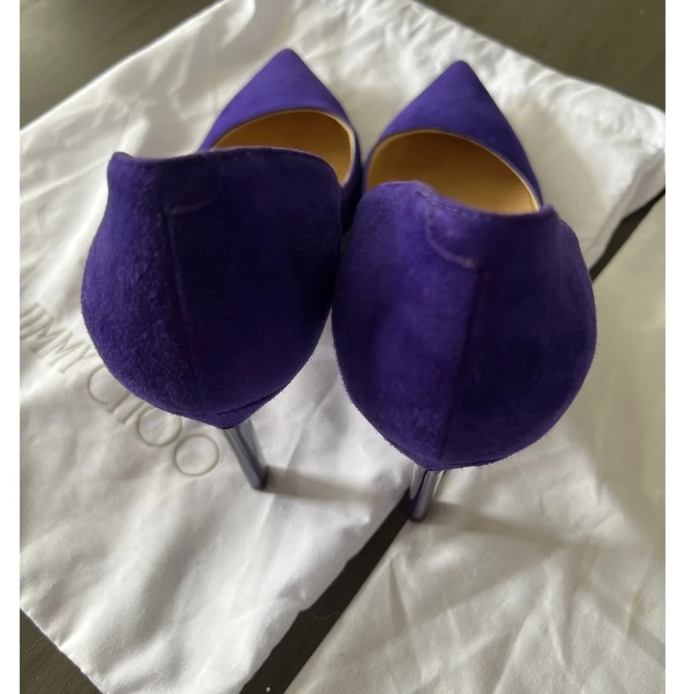Jimmy Choo Electric Blue Suede Pointed-Toe Pumps